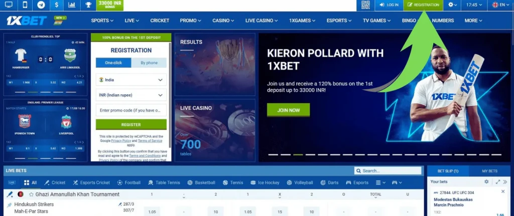 1xBet Registration